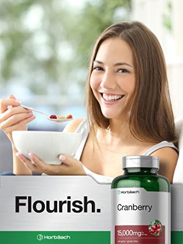 Cranberry Pills + Vitamin C | 15,000mg | 250 Capsules | Non-GMO and Gluten Free Supplement from Concentrate Extract | by Horbaach