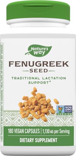 Nature's Way Fenugreek Seed, Traditional Lactation/Breastfeeding Support*, 1,130 mg, 180 Vegan Capsules