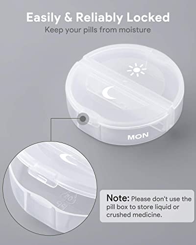 TookMag Pill Organizer 2 Times a Day, Weekly AM PM Pill Box, Large Capacity 7 Day Pill Cases for Pills/Vitamin/Fish Oil/Supplements (White)