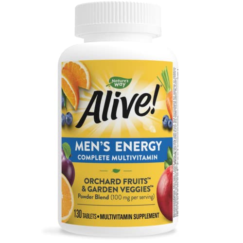 Nature's Way Alive! Complete Daily Energy Multivitamin for Men, with High Potency B-Vitamins, Supports Cellular Energy*, 130 Tablets