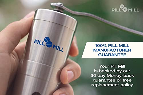 Pill Mill Pill Crusher - Crushes Multiple Tablets to a Fine Powder - Metal Pill Grinder - Tablet Pulverizer Suitable for Travel - Great Feeding Tube use and Pets