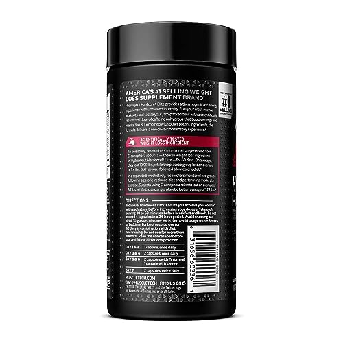 Hydroxycut Hardcore Elite | Maximum Intensity Supplement Pills | Focus + Energy Pills | 100 Pills