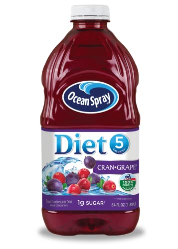 Ocean Spray Diet Variety Pack Juice Drink, 64oz Bottle (Pack of 4, Total of 256Oz), 64.0 Fl Oz