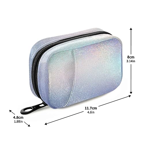 Haskirky Portable Travel Pill Cases Bag,Vitamin and Supplement Holder with Zippered Removable Organizer,4.6 * 3.14 * 1.88In Perfect for Your Sports, Camping, Hotels Iridescent