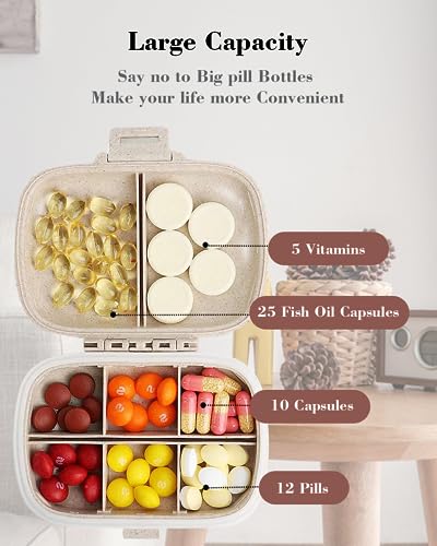 DIY Pocket Pharmacy with Medicine Labels Travel Daily Pill Container Mini Medication Organizer Storage Pill Organizer Travel Essentials Pill Case 7 Day Pill Organizer(Pink & 146 Lables)