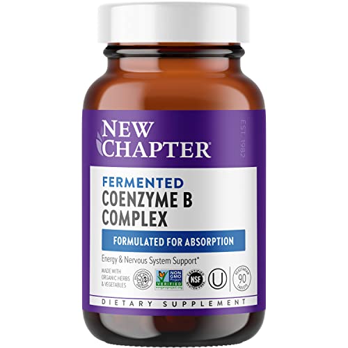 New Chapter Vitamin B Complex – Fermented Coenzyme B Complex Rich in Vitamin B12 + Vitamin B6 + Biotin + Made with Organic Ingredients - 90 ct