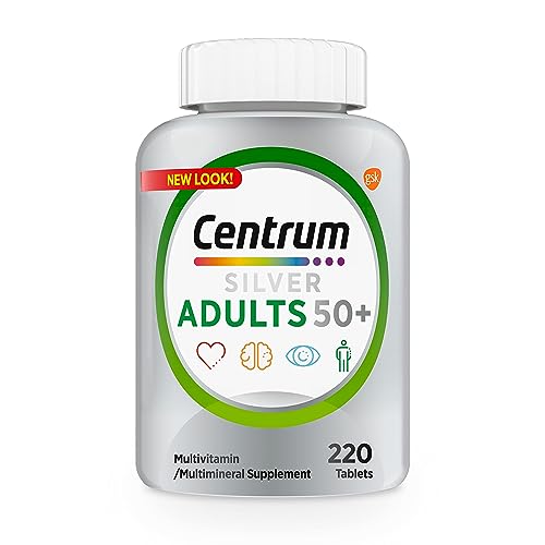 Centrum Silver Multivitamin for Adults 50+, Gluten Free, Non-GMO, Supports Memory and Cognition