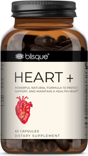 Blisque – Natural Blood Pressure Support Supplement for Heart Health and Circulation | Doctor-Approved | with 200 mg CoQ10, Hawthorn Berry, Beet Root, Turmeric | 60 Capsules