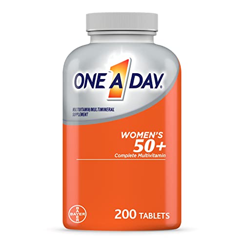 One A Day Women’s 50+ Multivitamins Tablet, Multivitamin for Women with Vitamin A, C, D, E and Zinc for Immune Health Support*, Calcium & more, 200 Count