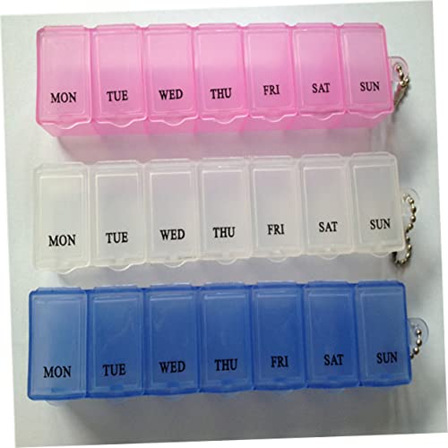 LALAFINA 2pcs Traveling Pill case Travel Medicine Container Plastic Container Daily Pill Organizer Vitamin Organizer Medicine Planner case Pill Dispenser Organizer 7 Day Pill Organizer Mini