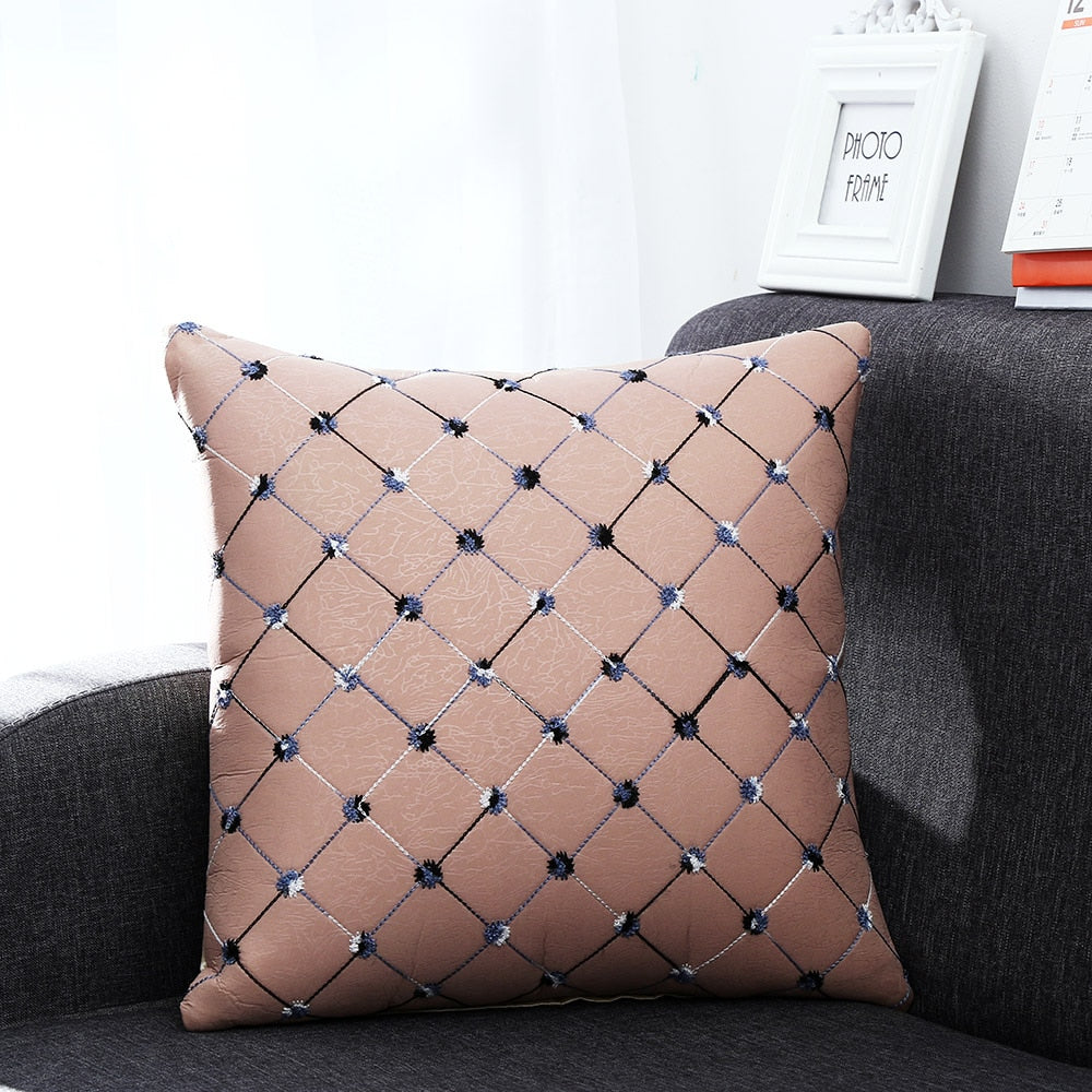 42.5 * 42.5 cm Fashion Grid Bed Sofa Throw Pillow