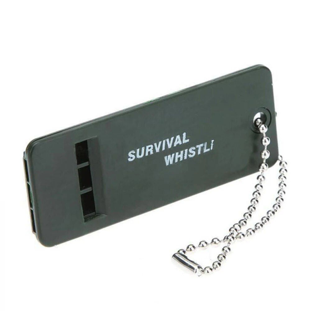 High-Decibel Twin-Tube Aluminum Alloy Outdoor Survival Whistle