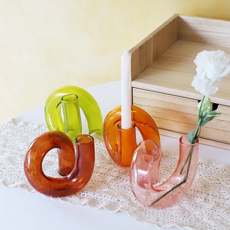 Elegant Glass Vase and Candle Holder