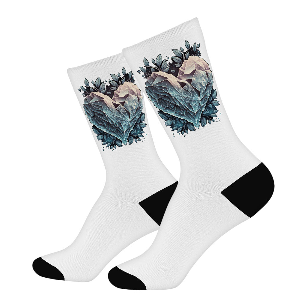 Beautiful Art Socks - Heart Novelty Socks - Snow Crew Socks