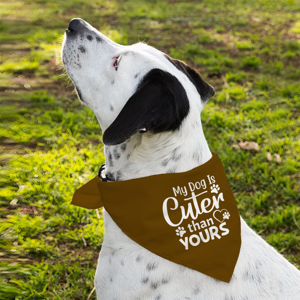 My Dog Is Cuter Than Yours Pet Bandana - Cute Dog Bandana - Art Pet Scarf