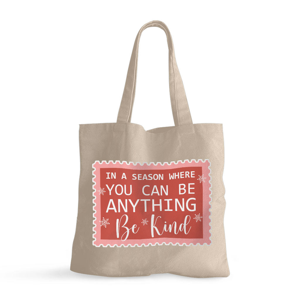 Be Kind Small Tote Bag - Christmas Quotes Shopping Bag - X-mas Tote Bag