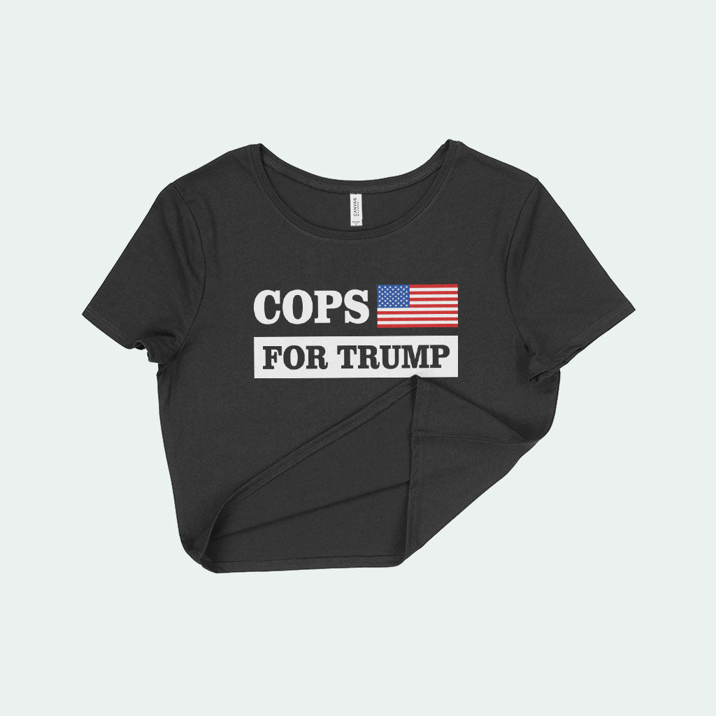 Women's Cropped Cops for Trump T-Shirt - Trump Gear