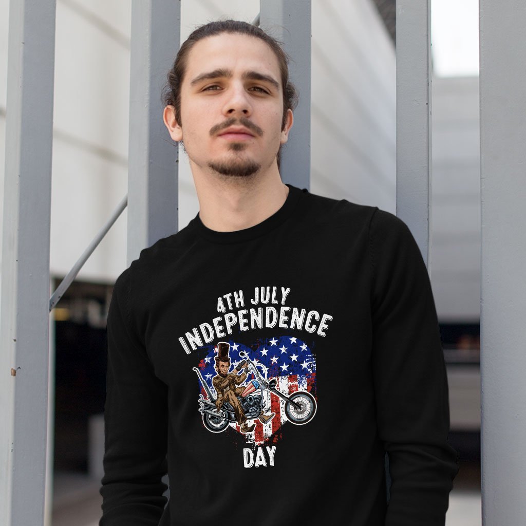 Independence Day Long Sleeve T-Shirt - Patriotic T-Shirts - Independence Day T-Shirt for Men