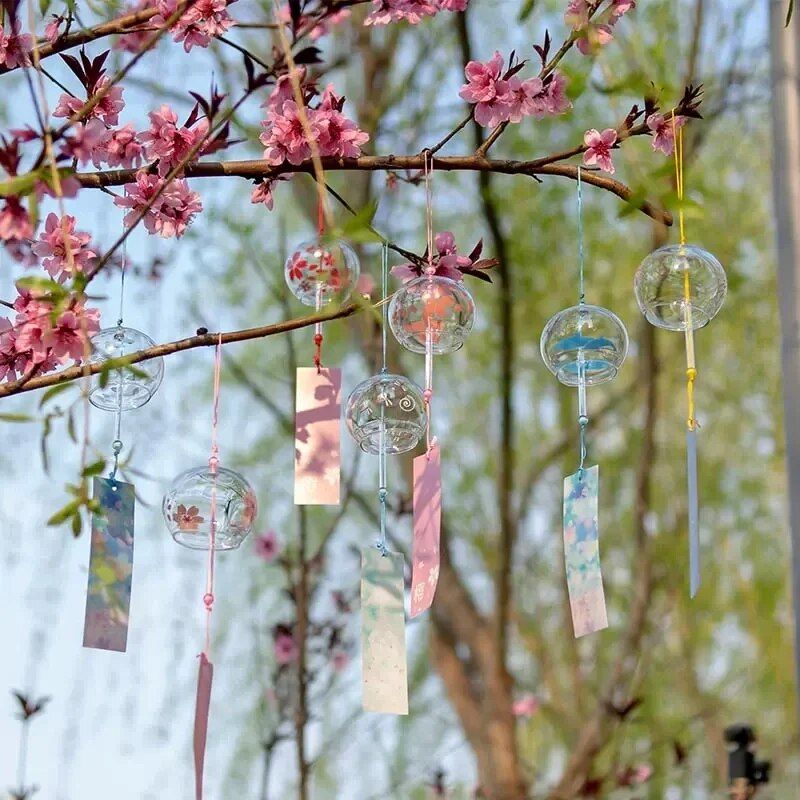 Japanese Cherry Blossom Glass Wind Chime