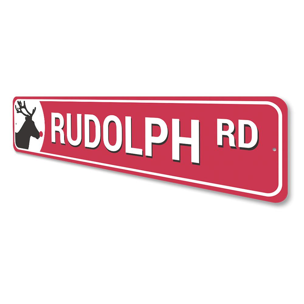 Rudolph Road Reindeer Holiday Sign