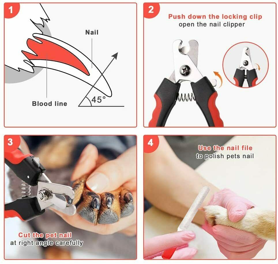 Dog Nail Clippers Nail Trimmer With Safety Guard Razor Sharp Blades