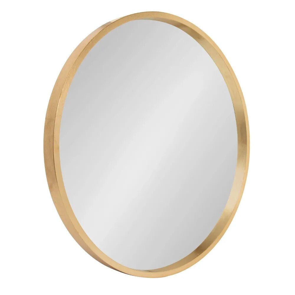 Gold Round Wall Mirror 21.6" - Modern Style Glass Mirror for Home Decor