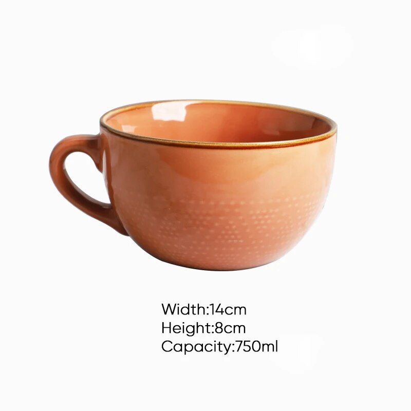 750ml High-Capacity Ceramic Coffee Mug - Multipurpose Porcelain Office and Breakfast Cup