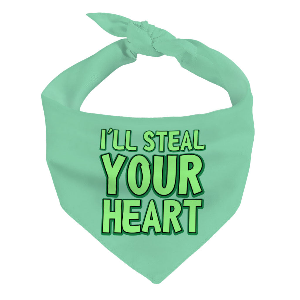 I'll Steal Your Heart Pet Bandana - Art Print Dog Bandana - Word Design Pet Scarf