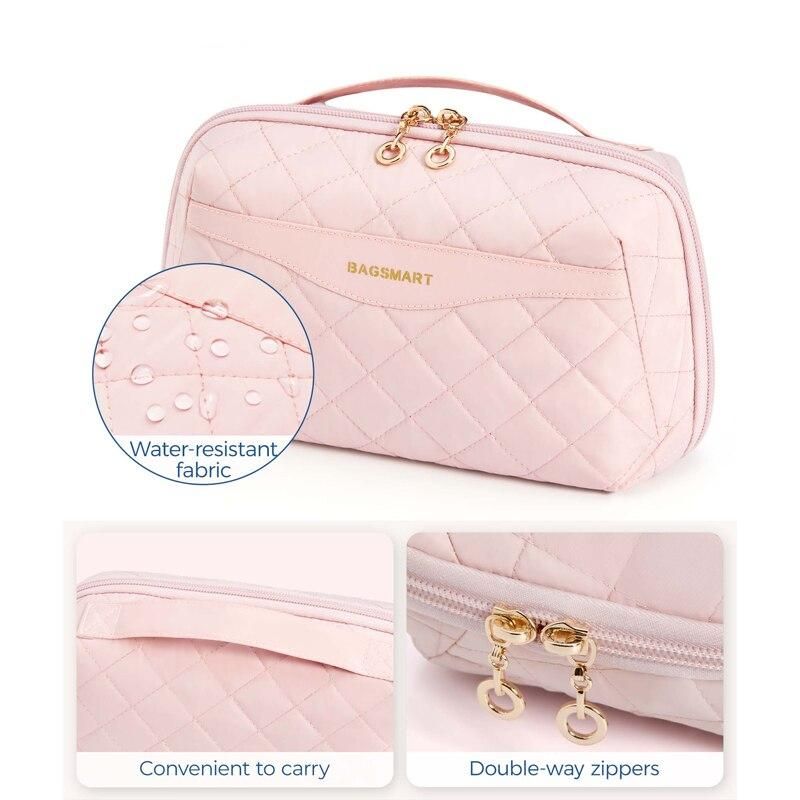 Portable Water-Resistant Cosmetic and Toiletry Organizer Bag