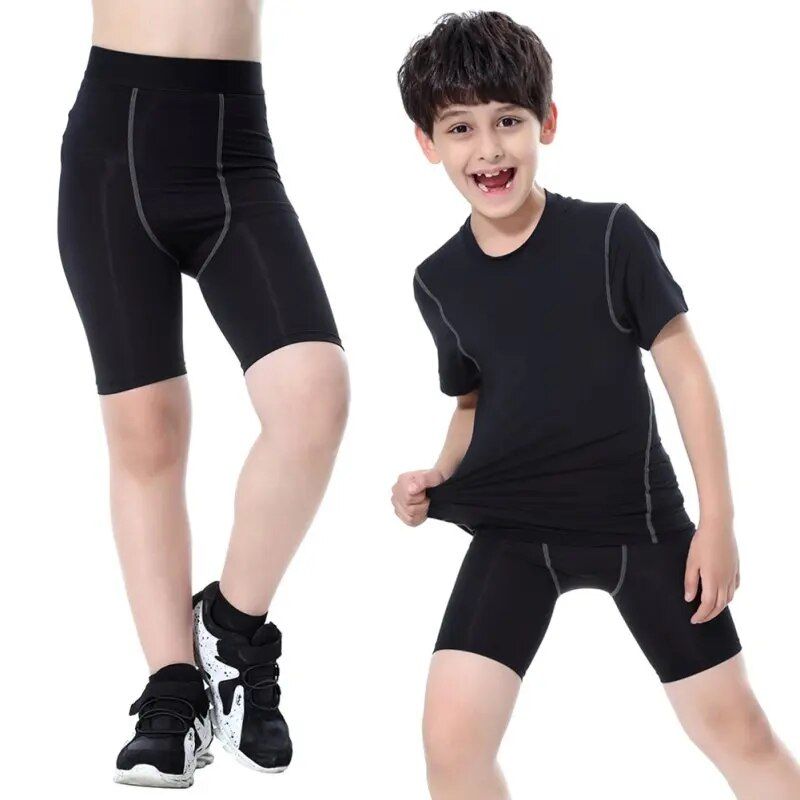 Kids Quick-Dry Sports Shorts: Breathable & Compression Fit for Active Boys