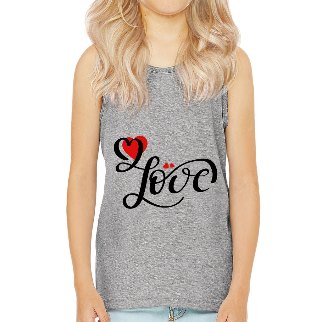 Love Kids' Jersey Tank - Heart Print Sleeveless T-Shirt - Cute Design Kids' Tank Top