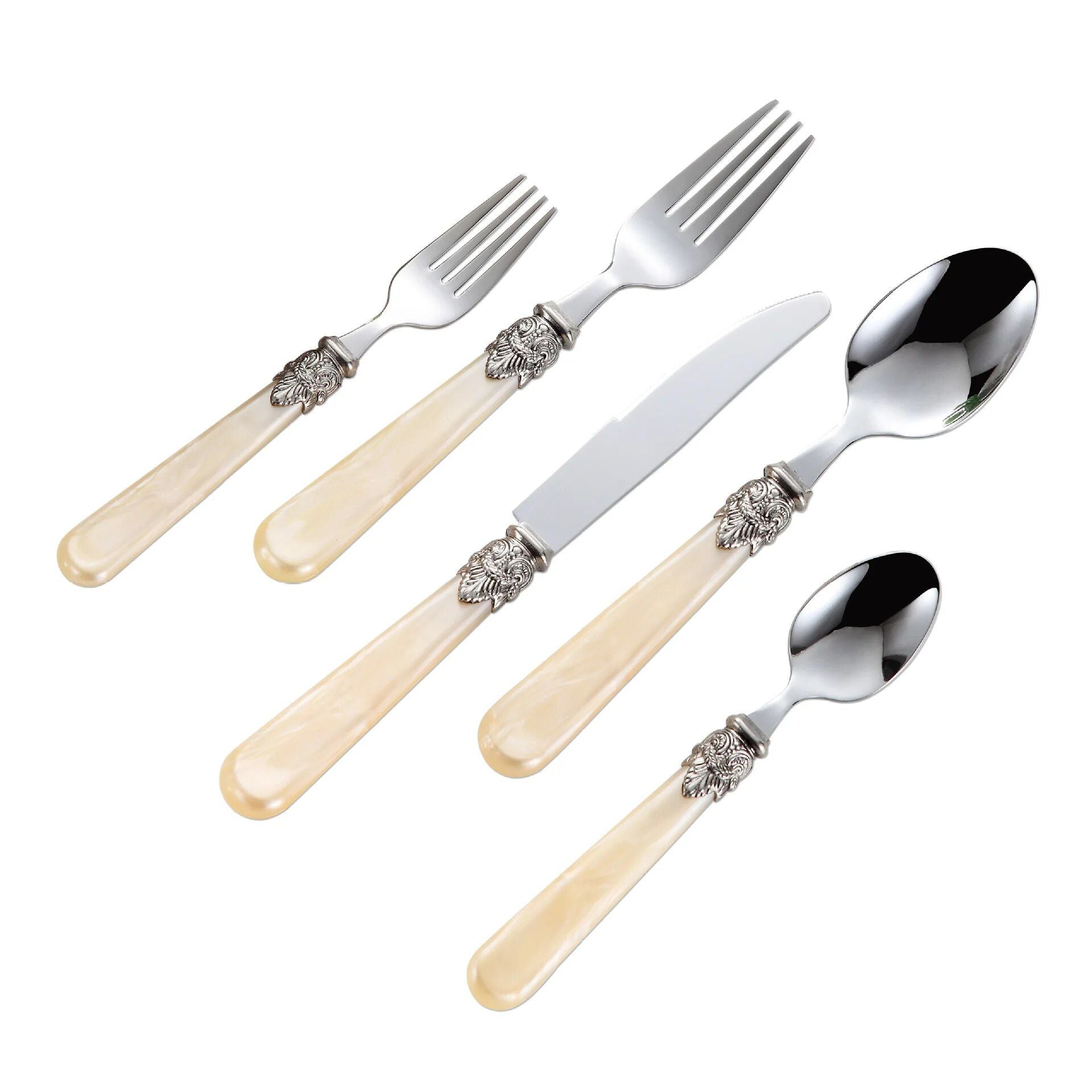 Elegant Gold Inlay Stainless Steel Cutlery Set