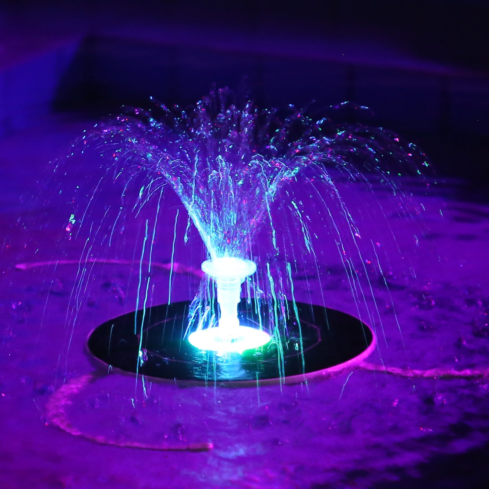 Solar LED Fountain with Colorful Lights and Enhanced Battery