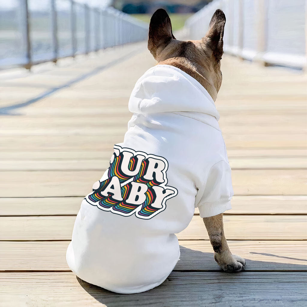 Fur Baby Dog Hoodie - Colorful Dog Coat - Word Art Dog Clothing