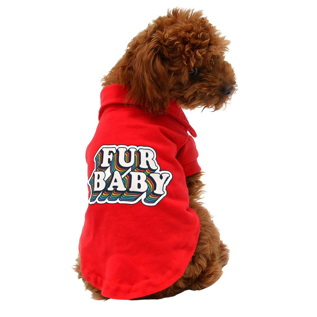 Fur Baby Dog Polo Shirt - Colorful Dog T-Shirt - Word Art Dog Clothing