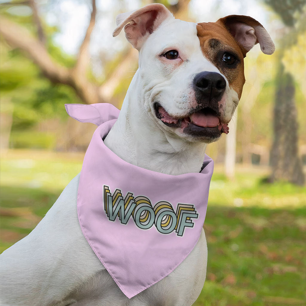 Woof Pet Bandana - Word Art Dog Bandana - Beautiful Pet Scarf