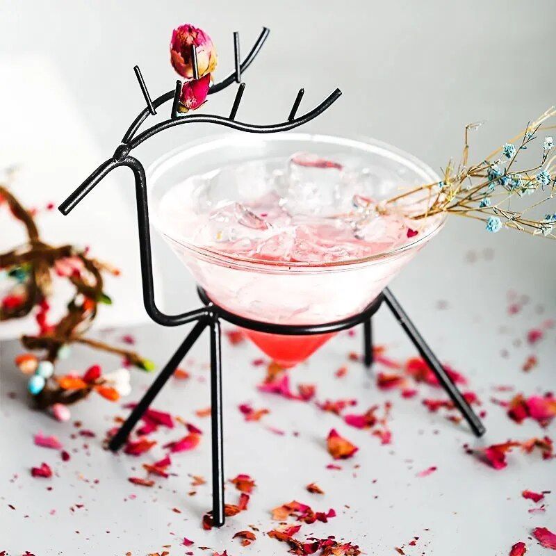 Elegant Deer Iron Cocktail Glass - Unique Glassware for Parties and Bars