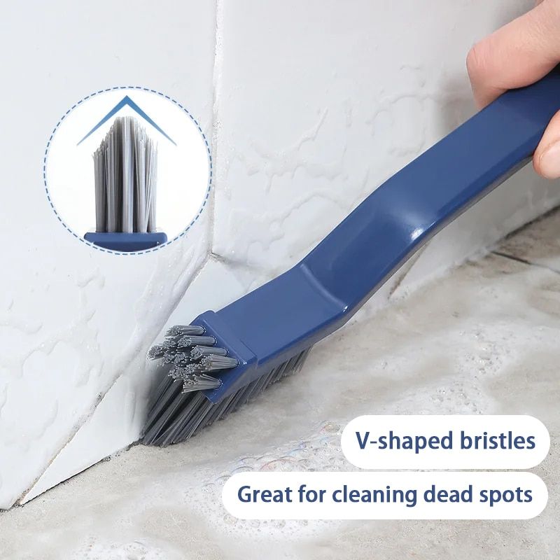 Versatile 2-in-1 Bathroom and Kitchen Gap Cleaning Brush