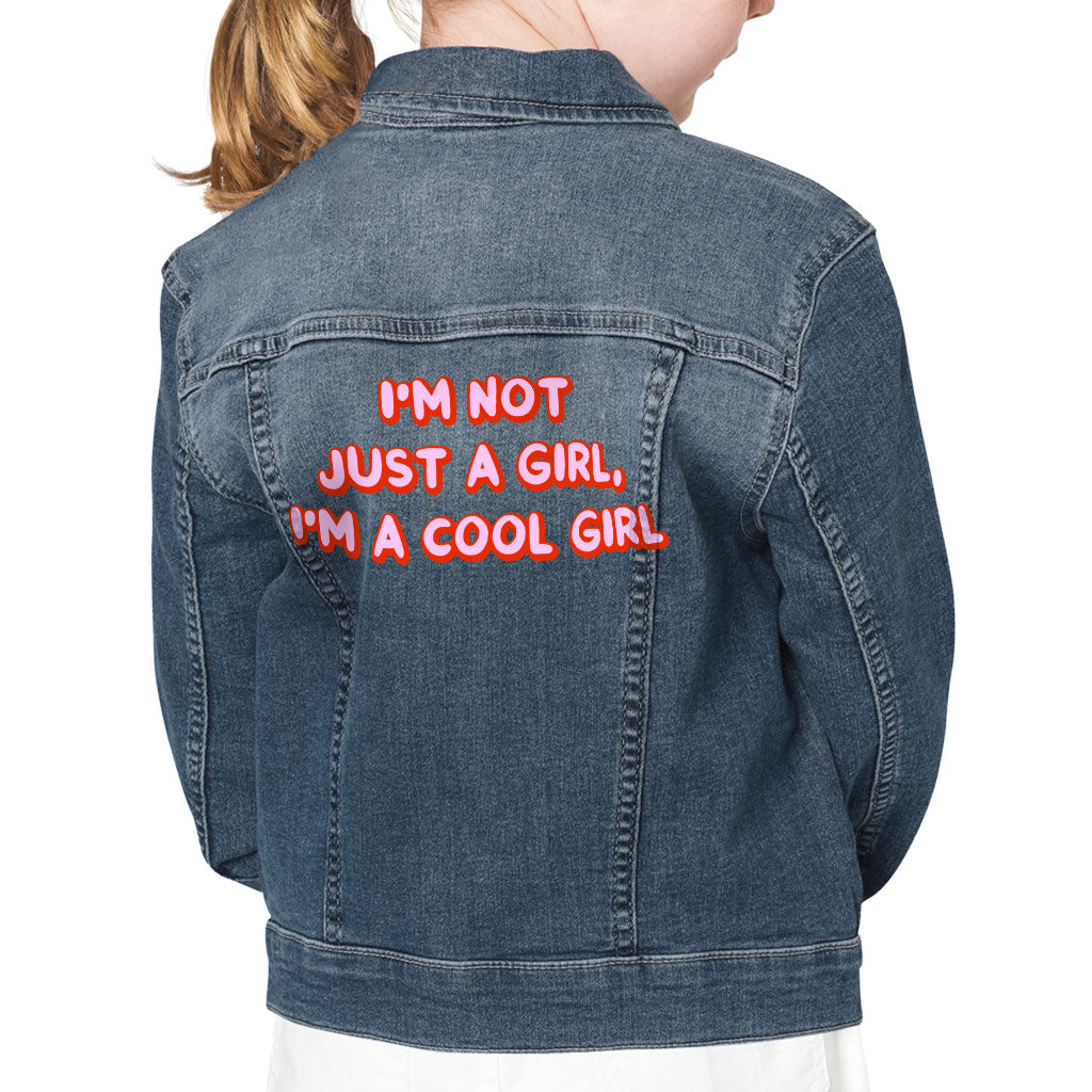 Cool Girl Kids' Denim Jacket - Best Design Jean Jacket - Printed Denim Jacket for Kids