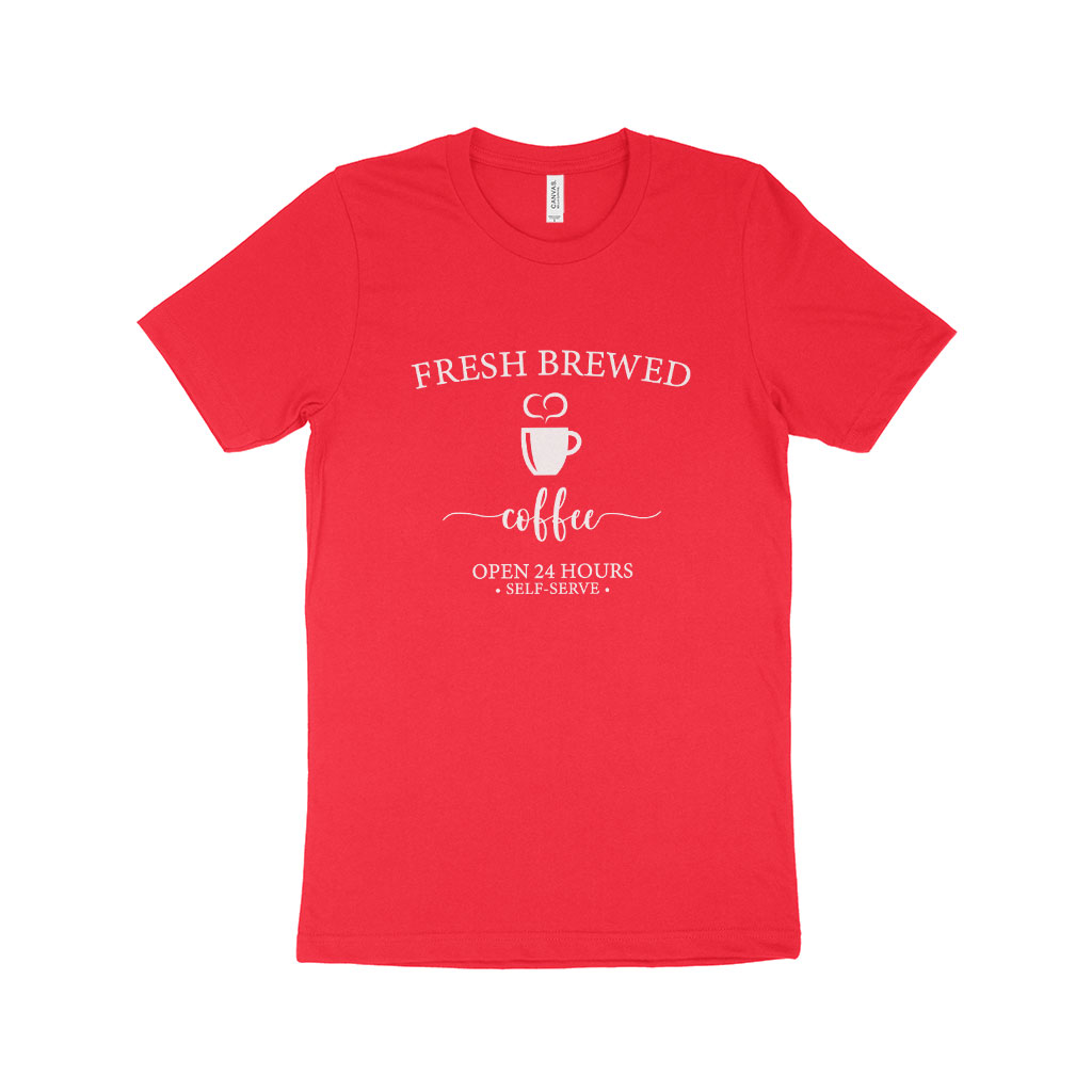 Fresh Brewed Coffee Unisex Jersey T-Shirt Made in USA