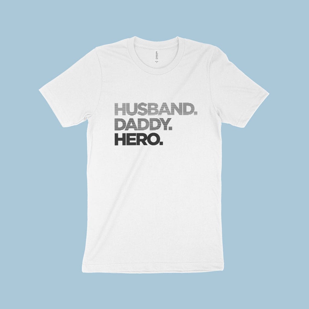 Husband Daddy Hero Men's Jersey T-Shirt Made in USA