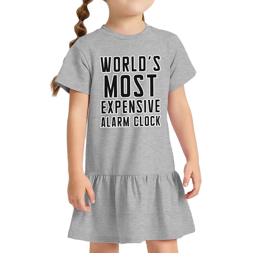 Expensive Alarm Clock Toddler Rib Dress - Best Design Girls' Dress - Trendy Toddler Dress