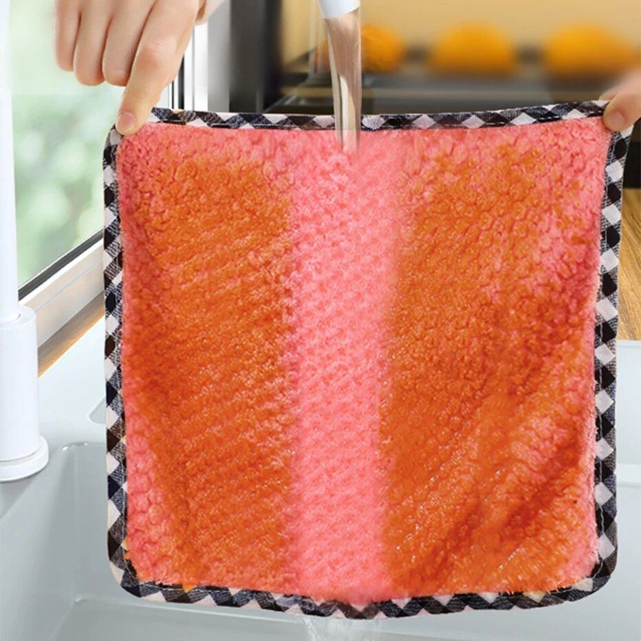 Eco-Friendly Super Absorbent Coral Velvet Kitchen Dish Cloth