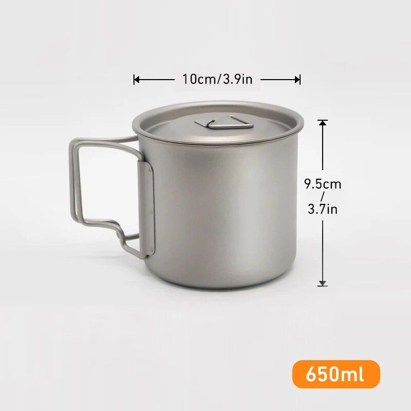 Titanium Camping Mug - Portable Outdoor Cookware with Tableware