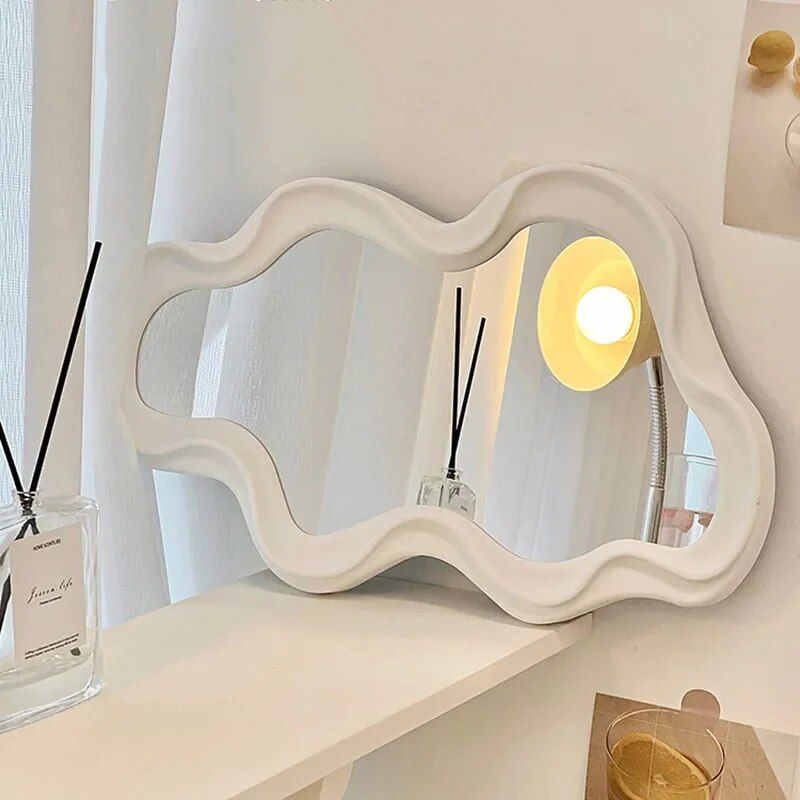 Wavy Edge Silver Framed Mirror