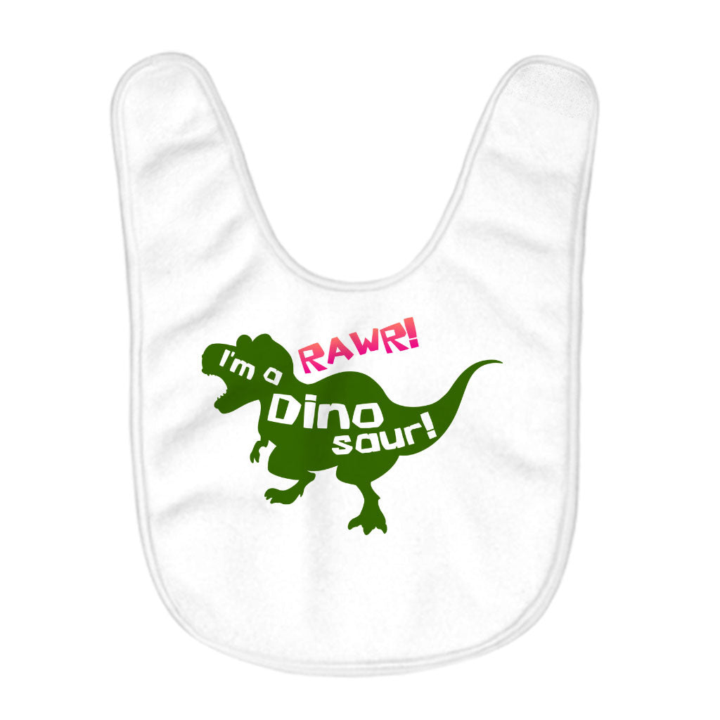 I'm a Dinosaur Baby Bibs - Illustration Baby Feeding Bibs - Cool Trendy Bibs for Eating