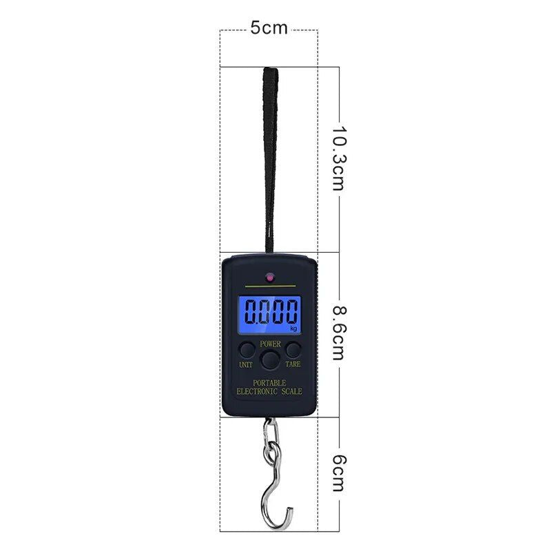 Compact Digital Hanging Scale - 40kg Capacity, Backlit, Multi-Purpose