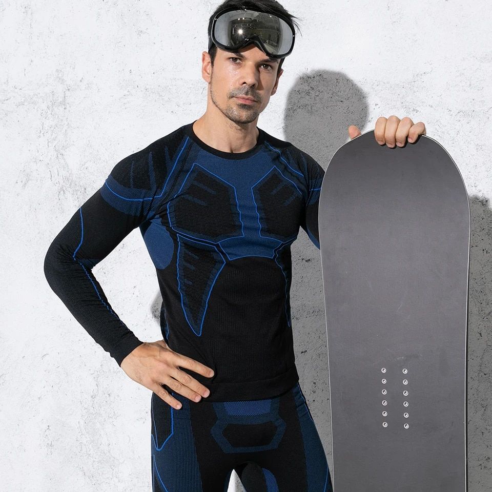 Men's Performance Ski Thermal Underwear Set: Quick Dry, Compression Sportswear