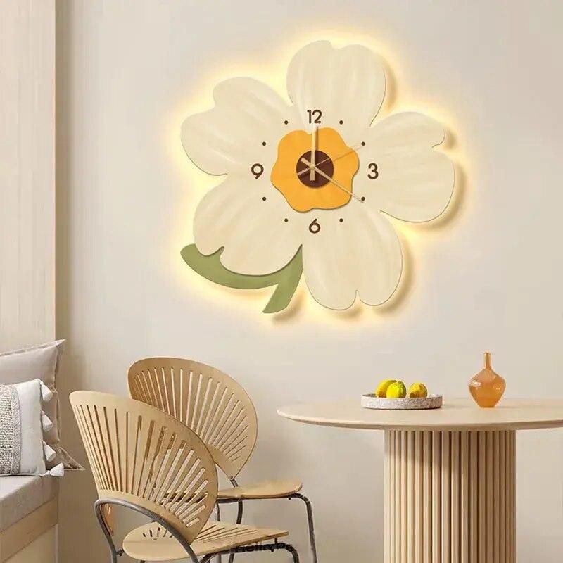 Modern Minimalist Crystal Porcelain Wall Clock with Decorative Lighting