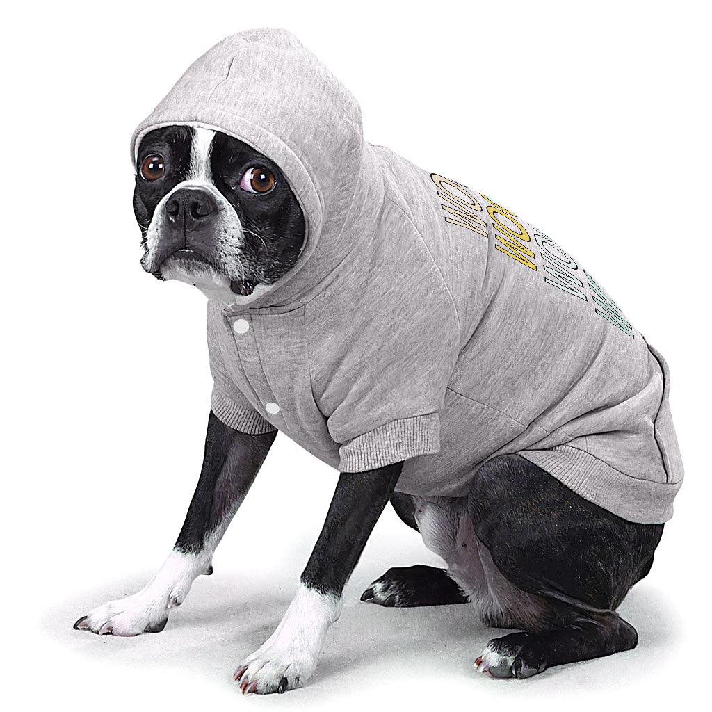 Woof Dog Hoodie with Pocket - Word Art Dog Coat - Beautiful Dog Clothing